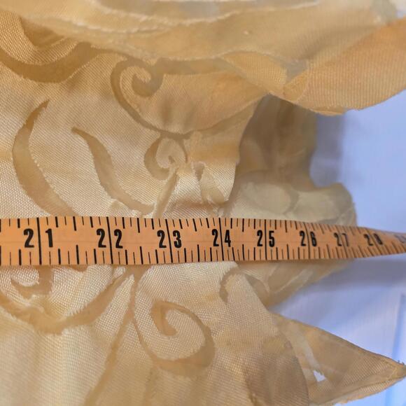 TanJay Women's Yellow Sheer Patterned Button-Up Blouse- 16W - Picture 7 of 8